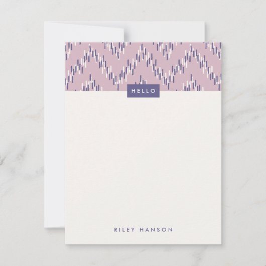 Dashing Boho Ikat Zig Zag Stationery - Paars (Voorkant)