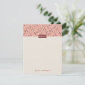 Dashing Boho Ikat Zig Zag Stationery - Red (Staand voorkant)