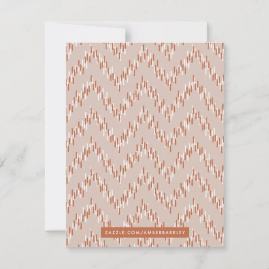 Dashing Boho Ikat Zig Zag Stationery - Rust (Achterkant)