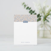 Dashing Boho Ikat Zig Zag Stationery - Taupe (Staand voorkant)