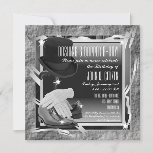 Dashing Custom 5.25 X 5.25 Invitations - Argent (Devant)
