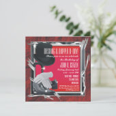 Dashing Custom 5.25 X 5.25 Invitations - Rouge (Debout devant)