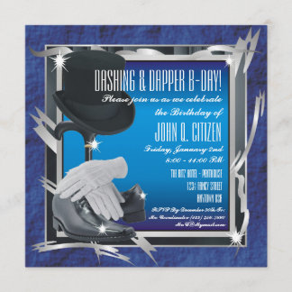Dashing Custom 5.25 x 5.25 Uitnodigingen - Blauw
