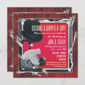 Dashing Custom 5.25 x 5.25 Uitnodigingen - Rood (Voorkant / Achterkant)