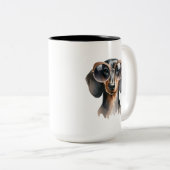 Dashing Dachshund Aquarelle Mug (Devant droit)