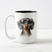 Dashing Dachshund Waterverf Mok (Links)