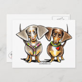 Dashing Dapped Dachshunds Briefkaart (Voorkant / Achterkant)