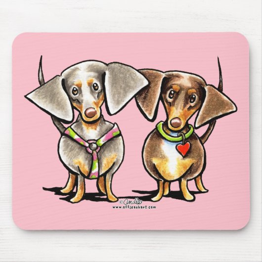 Dashing Dapped Dachshunds Muismat (Voorkant)