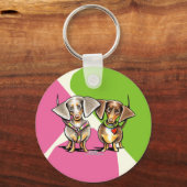 Dashing Dapped Dachshunds Sleutelhanger (Voorkant)