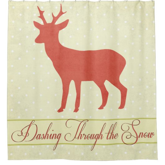 Dashing Deer Douche rideau - Crème Polka Dot (Devant)
