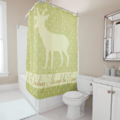 Dashing Deer Douche rideau - Lime Green Polka poin (En situation)