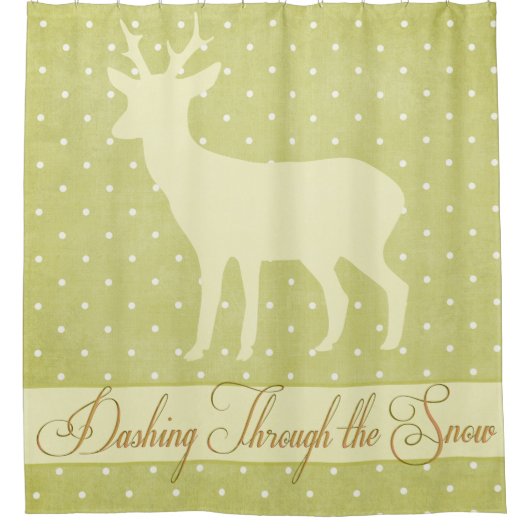 Dashing Deer Douche rideau - Lime Green Polka poin (Devant)