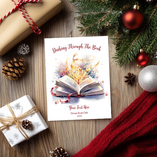 Dashing door het boek feestdagenkaart