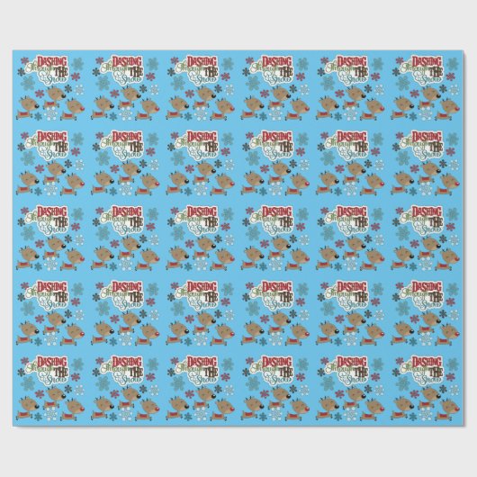 Dashing gooit de sneeuw cadeaupapier (Vlak)