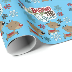 Dashing gooit de sneeuw cadeaupapier
