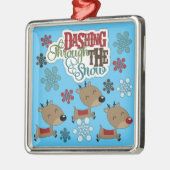Dashing gooit de sneeuw metalen ornament (Links)