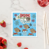 Dashing gooit de sneeuw servetten (Insitu)