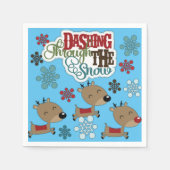 Dashing gooit de sneeuw servetten (Voorkant)