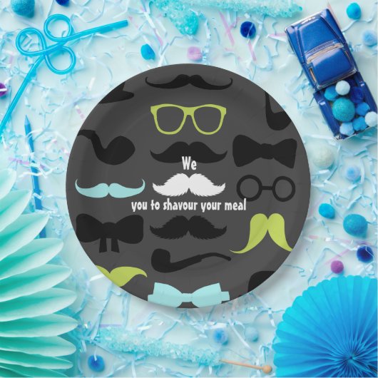 Dashing Little Man Mustache Party Papieren Bordje (Feest)