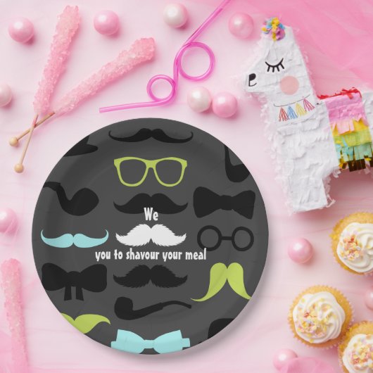 Dashing Little Man Mustache Party Papieren Bordje (Feest)