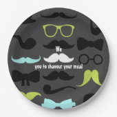 Dashing Little Man Mustache Party Papieren Bordje (Voorkant)