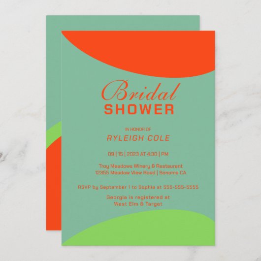 Dashing moderne douche nuptiale Invitation (Devant / Derrière)