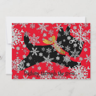 Dashing Scottie Dog personaliseren Feestdagenkaart