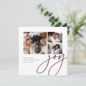 Dashing script | 3 Foto Collage Holiday Kaart (Staand voorkant)