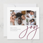 Dashing script | 3 Foto Collage Holiday Kaart (Voorkant)