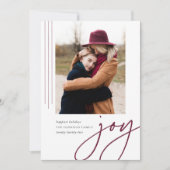 Dashing script | Joy | Verticale foto Feestdagenkaart (Voorkant)