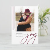 Dashing script | Joy | Verticale foto Feestdagenkaart (Staand voorkant)
