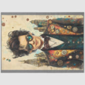 Dashing Steampunk Man  Outfit P6 Decoupage Tissuepapier (Voorkant)
