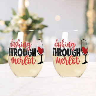 Dashing Through Merlot Wijnglas Zonder Voet