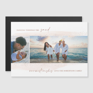Dashing Through the Sand Holiday Photo Magnet Kaar Magnetische Uitnodiging