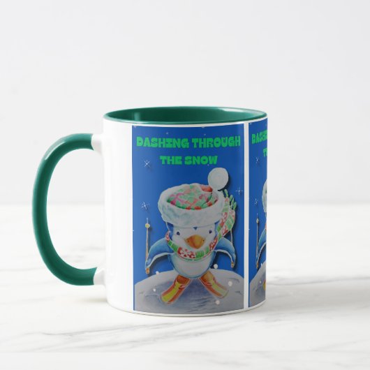 Dashing Through The Snow Children's Christmas Mug (Gauche)