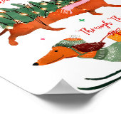 Dashing Through The Snow Christmas Wiener Dog Holi Poster (Hoek)