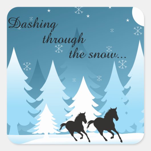 Dashing Through the Snow Horse Holiday Stickers (Voorkant)