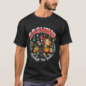 Dashing Through The Snow Slink Dog Christmas T-shirt (Voorkant)