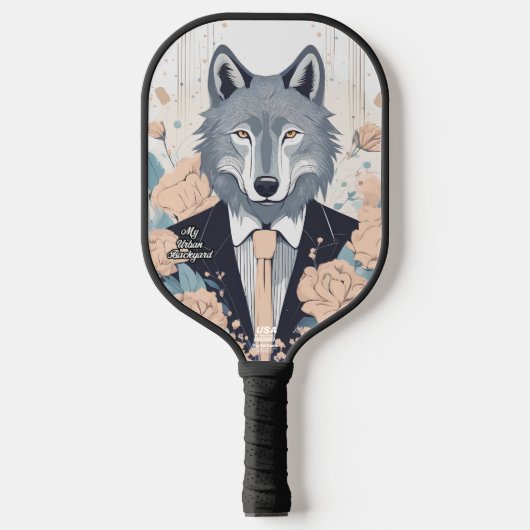 Dashing Wolf Gepersonaliseerde Pickleball Paddle (Voorkant)