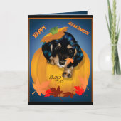 Dashund Halloween - huez la carte (Devant)