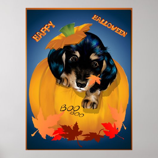 Dashund Halloween - Poster d'affiche (Devant)