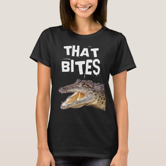 DAT BITES FUNNY ALLIGATOR T-Shirts (Voorkant)