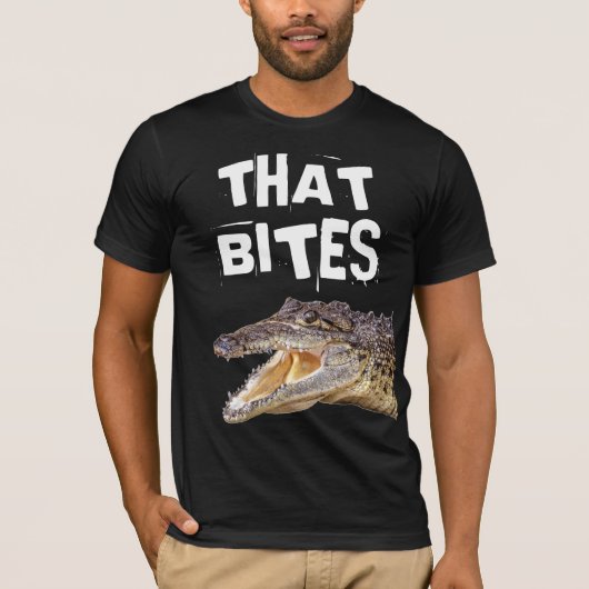 DAT BITES FUNNY ALLIGATOR T-Shirts (Voorkant)