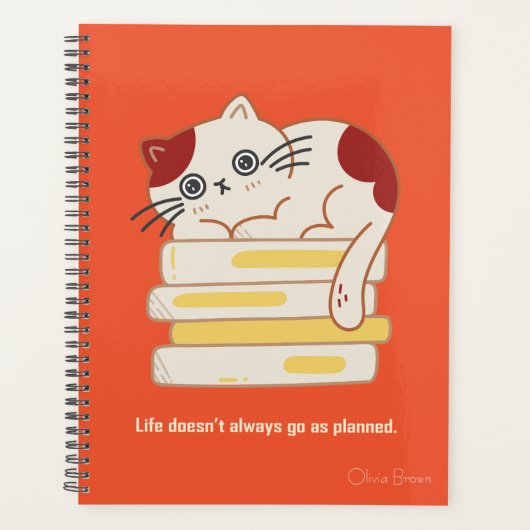 Dat Cat Life Cute Red met naam Planner (Voorkant)