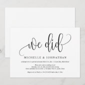 Dat deden we, Wedding Elopement Party Celebration Kaart (Voorkant / Achterkant)