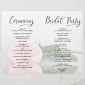 Dat doen we. Blush roze Rose Modern Wedding Progra (Achterkant)