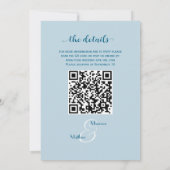 Dat doen we! Dusty Blue Gold Glitter QR Code Weddi Kaart (Achterkant)