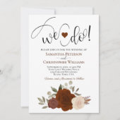 Dat doen we. Elegant Rust Oranje Rozen Fall Weddin Kaart (Voorkant)