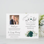 Dat doen we! Emerald Boho Rozen DIY Vouw Trouwprog (Staand voorkant)