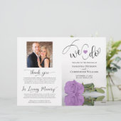 Dat doen we. Lila Paars Roos Modern Wedding Progra (Staand voorkant)